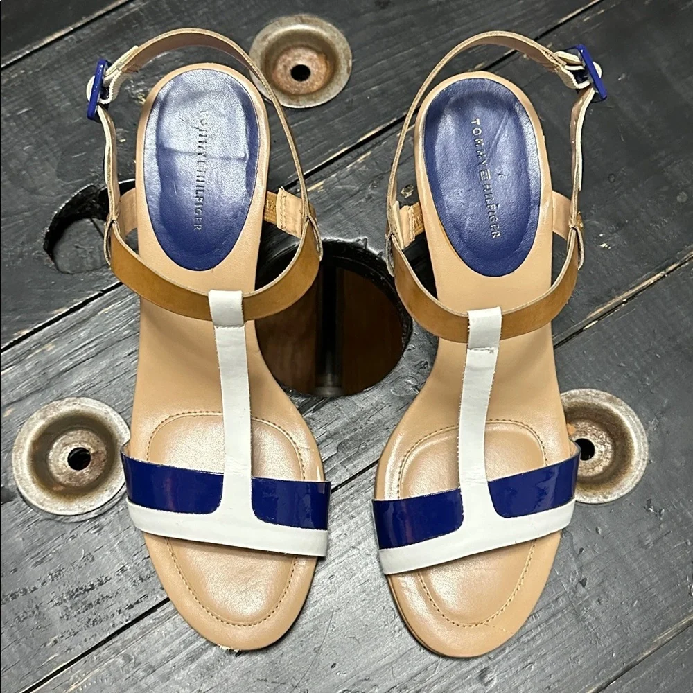 Tommy Hilfiger Fremont 2 Blue and White Heeled Sandals